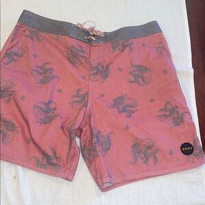 Howler Brothers Pink and Gray Swim Board Shorts